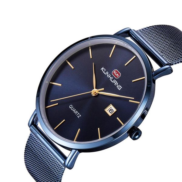 wristwatches kunhuang casual men boy quartz watch black ultra-thin analog calendar display stainless steel slim mesh band clock reloj hombre, Slivery;brown
wristwatches kunhuang casual men boy quartz watch black ultra-thin analog calendar display stainless steel slim mesh band clock reloj hombre, Slivery;brown