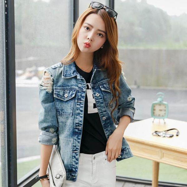 women's jackets vintage print women jean jacket ripped hole long sleeve denim bomber casual spring autumn short, Black;brown
women's jackets vintage print women jean jacket ripped hole long sleeve denim bomber casual spring autumn short, Black;brown