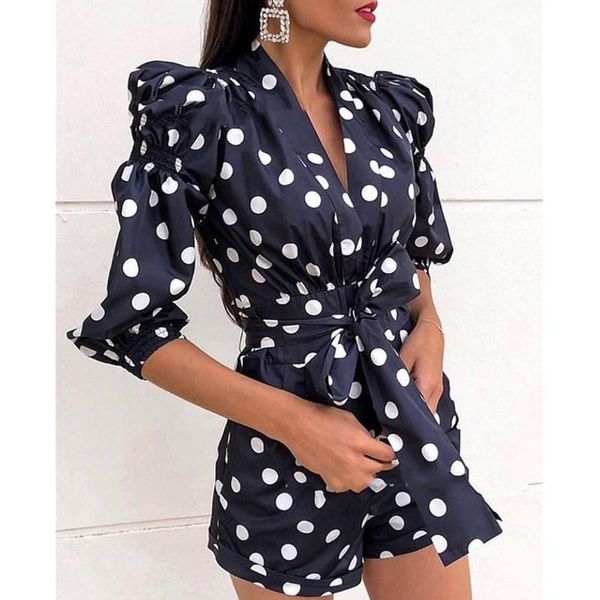 women's jumpsuits & rompers nice polka dot playsuits women long sleeve v neck beach party casual lace up, Black;white
women's jumpsuits & rompers nice polka dot playsuits women long sleeve v neck beach party casual lace up, Black;white