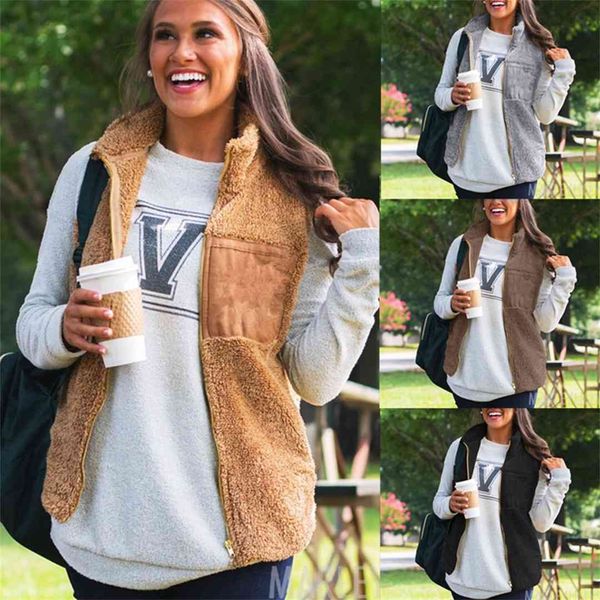 women fleece vest blank patch side pockets zipper sherpa vest winter warm women sherpa pullover sleeveless coat outwear ljja2857, Black;white
women fleece vest blank patch side pockets zipper sherpa vest winter warm women sherpa pullover sleeveless coat outwear ljja2857, Black;white