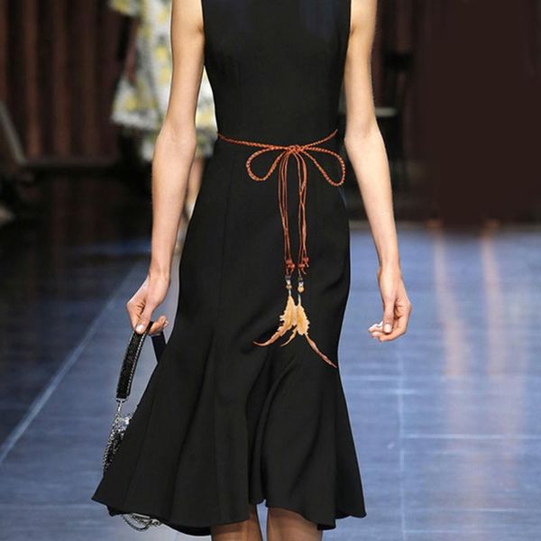 belts elegant thin rope+feather belt waistband women long dress strap tassel fringe rope chain for cintos de mujer, Black;brown
belts elegant thin rope+feather belt waistband women long dress strap tassel fringe rope chain for cintos de mujer, Black;brown