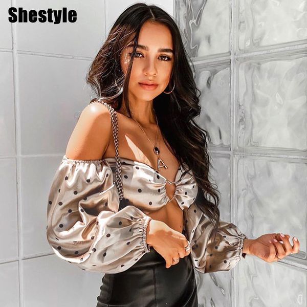 shestyle polka dot off shoulder long sleeve wrap modern summer spring crop stunning high street t-shirts strapy teesing, Black;white
shestyle polka dot off shoulder long sleeve wrap modern summer spring crop stunning high street t-shirts strapy teesing, Black;white