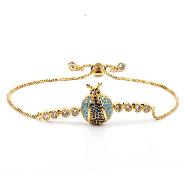 bangle charm bracelets korean alloy zircon demon eye ladybug bracelet female ins minority design jewelry, Golden;silver 
bangle charm bracelets korean alloy zircon demon eye ladybug bracelet female ins minority design jewelry, Golden;silver