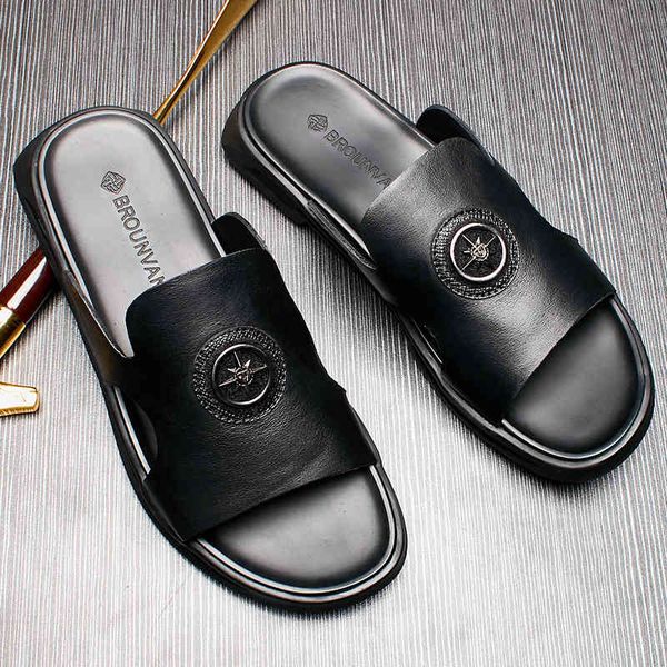 slippers outdoor leather sandals men's slippers personalized sandals beach wear trend net red antiskid b1w8, Black
slippers outdoor leather sandals men's slippers personalized sandals beach wear trend net red antiskid b1w8, Black