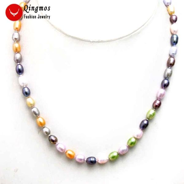 chokers qingmos 6-7mm rice natural freshwater multicolor pearl necklace for women with genuine jewelry 17'' nec6304, Golden;silver
chokers qingmos 6-7mm rice natural freshwater multicolor pearl necklace for women with genuine jewelry 17'' nec6304, Golden;silver