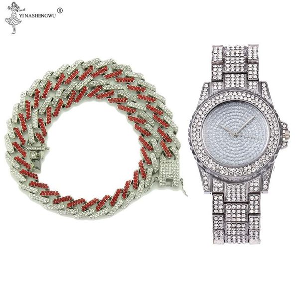 chokers silver color necklace +watch hip hop miami cuban chain set iced out paved rhinestones cz bling rapper for men jewelry gift, Golden;silver
chokers silver color necklace +watch hip hop miami cuban chain set iced out paved rhinestones cz bling rapper for men jewelry gift, Golden;silver