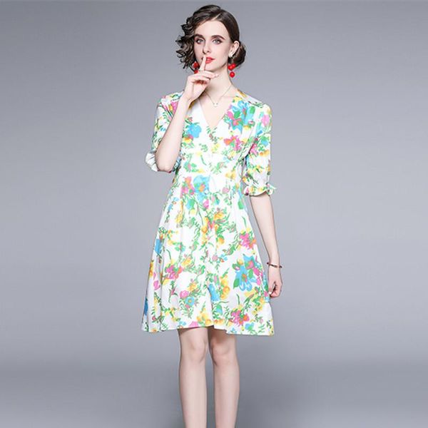 party dresses 2021 spring summer women v-neck half sleeve sashes slim mini dress floral print sweet vacation, White;black
party dresses 2021 spring summer women v-neck half sleeve sashes slim mini dress floral print sweet vacation, White;black