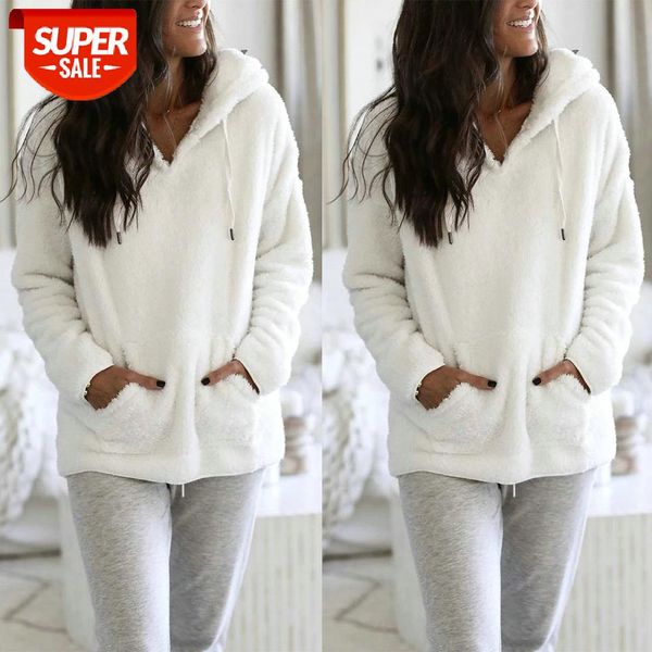women autumn casual plush hoodies long sleeve v-neck solid color loose wild pullover comfort homewear with pocket #rk7c, Black
women autumn casual plush hoodies long sleeve v-neck solid color loose wild pullover comfort homewear with pocket #rk7c, Black