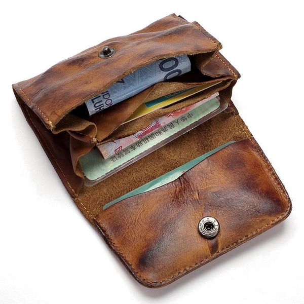 card holders men retro vintage genuine leather holder small wallet women handmade short coin purse case for male, Brown;gray
card holders men retro vintage genuine leather holder small wallet women handmade short coin purse case for male, Brown;gray