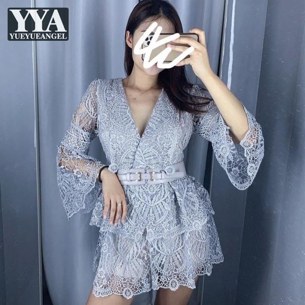 casual dresses elegant ladies flowers crochet evening dress women hollow out v neck flare sleeve mini vintage belted party, Black;gray
casual dresses elegant ladies flowers crochet evening dress women hollow out v neck flare sleeve mini vintage belted party, Black;gray