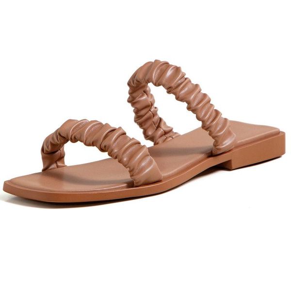 slippers fashion female genuine leather pleated low heels sandals 2021 summer est party night club shoes woman, Black
slippers fashion female genuine leather pleated low heels sandals 2021 summer est party night club shoes woman, Black