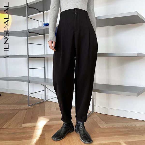 high waist casual buttons pleayed black long trousers loose fit pants women fashion tide spring autumn 2021 women's & capris, Black;white
high waist casual buttons pleayed black long trousers loose fit pants women fashion tide spring autumn 2021 women's & capris, Black;white