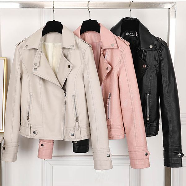 basic women faux leather jackets casual female moto biker zipper jacket turn down collar ladies autumn spring pu coats, Black
basic women faux leather jackets casual female moto biker zipper jacket turn down collar ladies autumn spring pu coats, Black