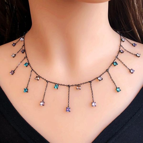 chains round colorful zirconia tassel pendant necklaces for women small crystal stone bohemian rhinestone chain choker necklace jewelry, Silver
chains round colorful zirconia tassel pendant necklaces for women small crystal stone bohemian rhinestone chain choker necklace jewelry, Silver