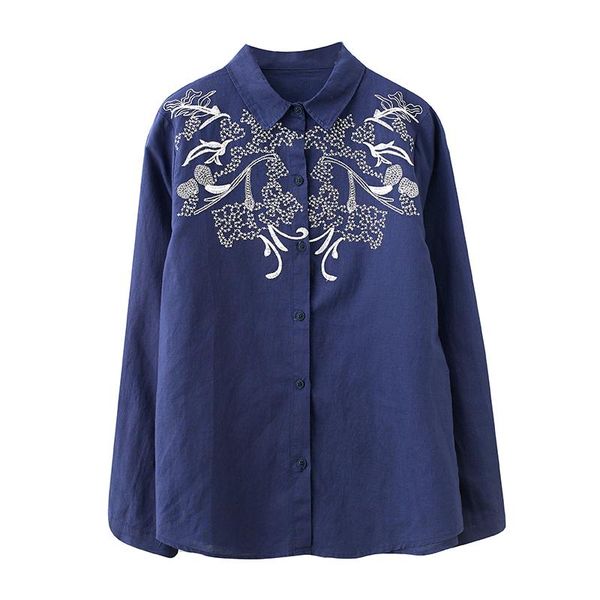 women's blouses & shirts lukaxsikax 2021 spring autumn women loose long sleeve blouse classical retro embroidery cotton linen s, White
women's blouses & shirts lukaxsikax 2021 spring autumn women loose long sleeve blouse classical retro embroidery cotton linen s, White