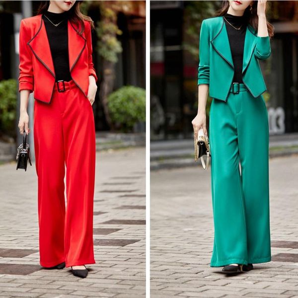 women's two piece pants korean autumn and winter velvet business wear jacket wine red golden suit two-piece, White
women's two piece pants korean autumn and winter velvet business wear jacket wine red golden suit two-piece, White