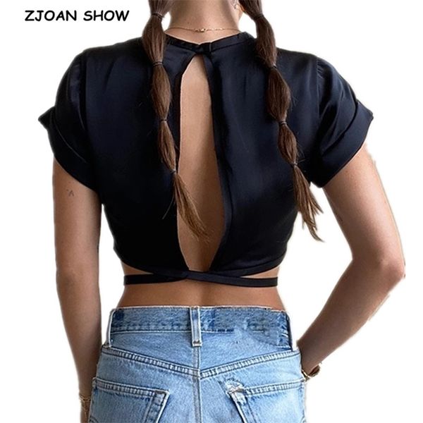 harajuku lacing up bandage satin t-shirt woman short sleeve crop tees hollow out backless t shirt y2k streetwear 210429, White
harajuku lacing up bandage satin t-shirt woman short sleeve crop tees hollow out backless t shirt y2k streetwear 210429, White