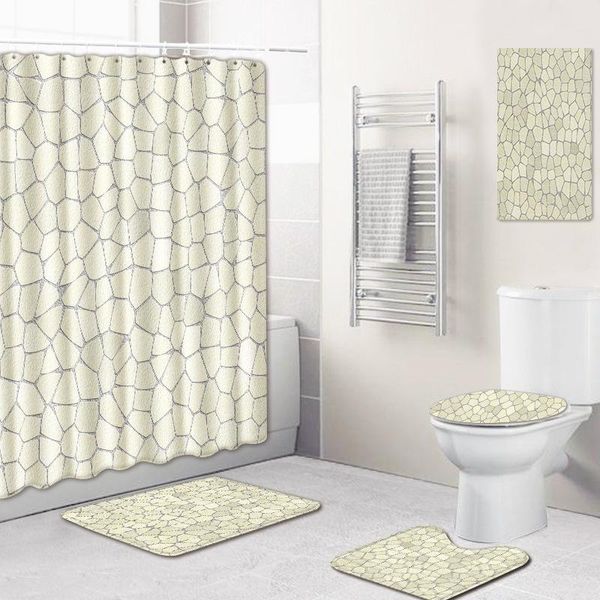 bath mats 5pcs bathroom set stone grain series shower curtain waterproof+bath rugs non slip+shower mat suction+toilet seat cover
bath mats 5pcs bathroom set stone grain series shower curtain waterproof+bath rugs non slip+shower mat suction+toilet seat cover