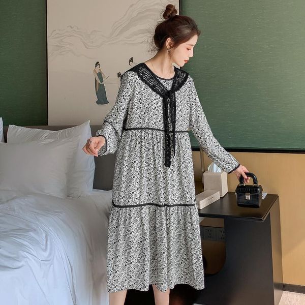 maternity dresses autumn pregnant woman floral chiffon dress with lace shawls plus size pleated vintage printing pregnancy, White
maternity dresses autumn pregnant woman floral chiffon dress with lace shawls plus size pleated vintage printing pregnancy, White