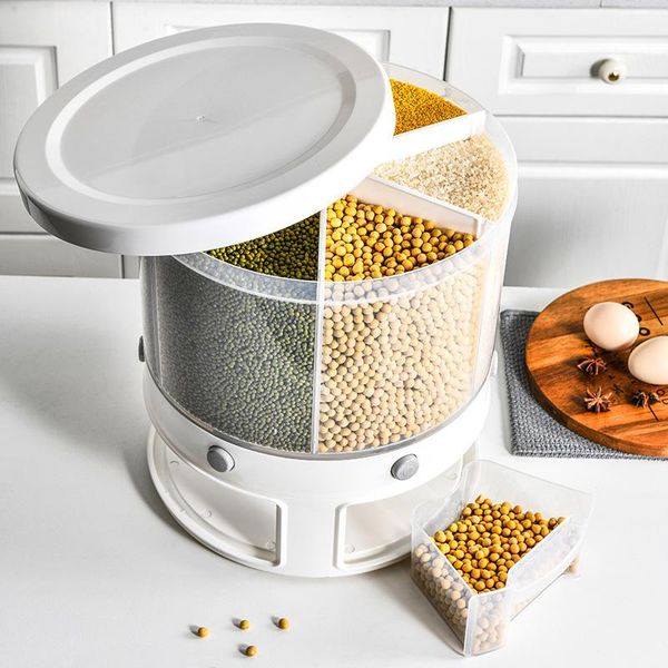 kitchen storage container rotating for cereals moisture insect proof grain organizer box separat rice bucket bottles & jars
kitchen storage container rotating for cereals moisture insect proof grain organizer box separat rice bucket bottles & jars