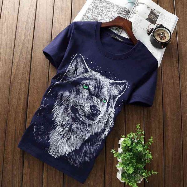 short cotton round neck slim student print half sleeve men's t-shirt 3d wolf, White;black
short cotton round neck slim student print half sleeve men's t-shirt 3d wolf, White;black