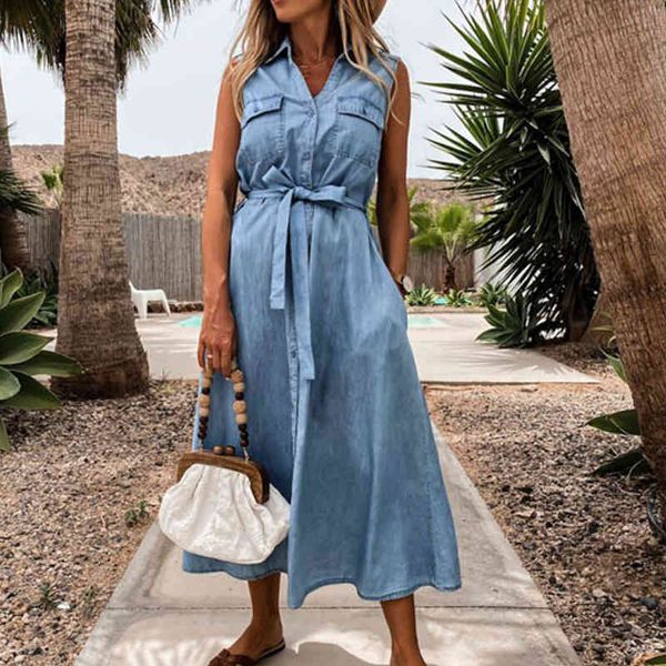 lace-up waist washed sleeveless denim dress vintage pockets off the shoulder dresses for women vestidos casual dress 210514, Black;gray
lace-up waist washed sleeveless denim dress vintage pockets off the shoulder dresses for women vestidos casual dress 210514, Black;gray