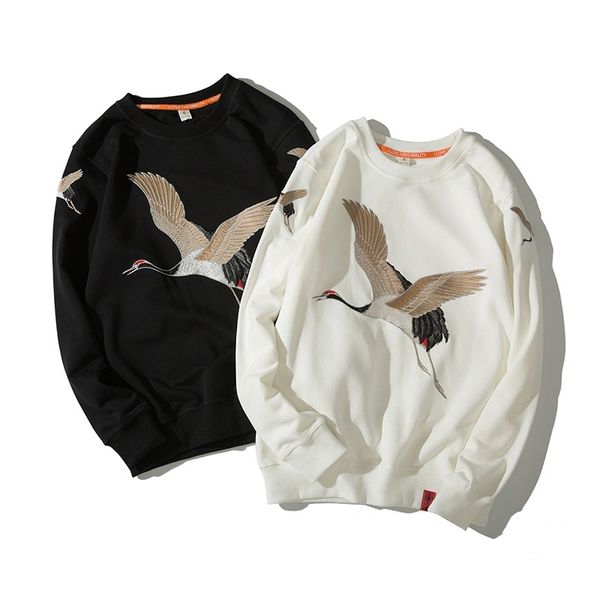 guochao chinese style round neck sweater men's autumn thin pullover large casual embroidery crane coat fashion, Black
guochao chinese style round neck sweater men's autumn thin pullover large casual embroidery crane coat fashion, Black