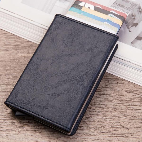 card holders automatic pu bag leather zipper holder rfid anti-theft swiping box aluminum alloy wallet, Brown;gray
card holders automatic pu bag leather zipper holder rfid anti-theft swiping box aluminum alloy wallet, Brown;gray
