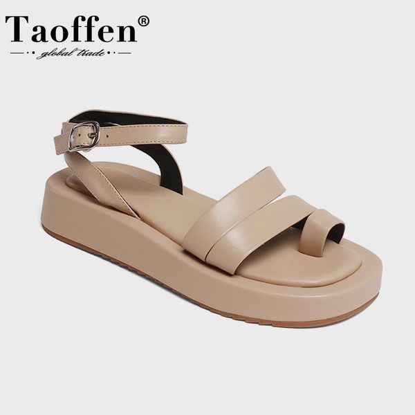 sandals taoffen 2021 women real leather shoes buckle strap platform clip toe gladiator ladies footwear size 34-43, Black
sandals taoffen 2021 women real leather shoes buckle strap platform clip toe gladiator ladies footwear size 34-43, Black