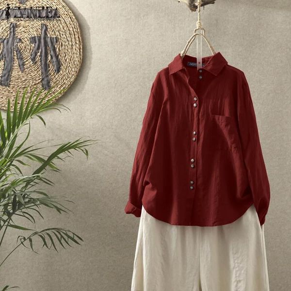 women's blouses & shirts 2021 zanzea fashion button down spring blouse casual long sleeve blusas female lapel tunic chemise plus size, White
women's blouses & shirts 2021 zanzea fashion button down spring blouse casual long sleeve blusas female lapel tunic chemise plus size, White