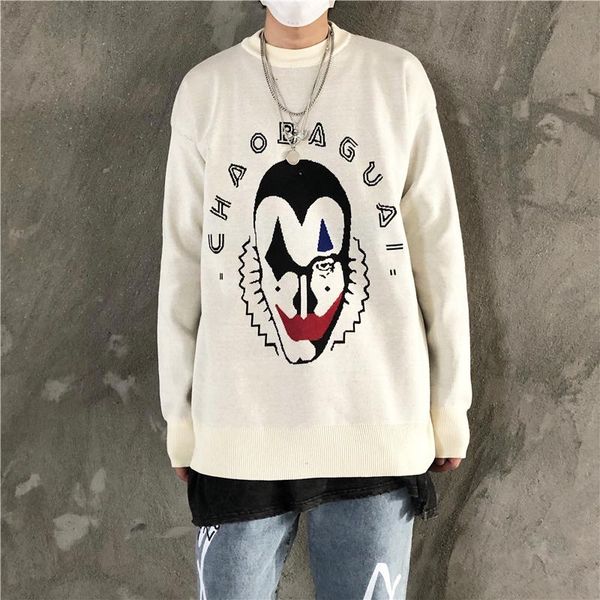 women's sweaters 2021 autumn sweater women harajuku anime cartoon clown cotton loose round neck long sleeve female, White;black
women's sweaters 2021 autumn sweater women harajuku anime cartoon clown cotton loose round neck long sleeve female, White;black
