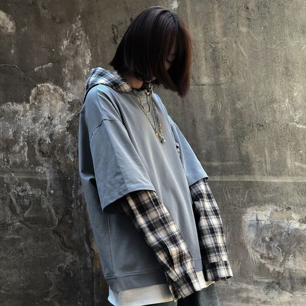 sweater women's hooded hoodie sweatshirt winter korea harajuku bf chess seams shirt, White;black
sweater women's hooded hoodie sweatshirt winter korea harajuku bf chess seams shirt, White;black
