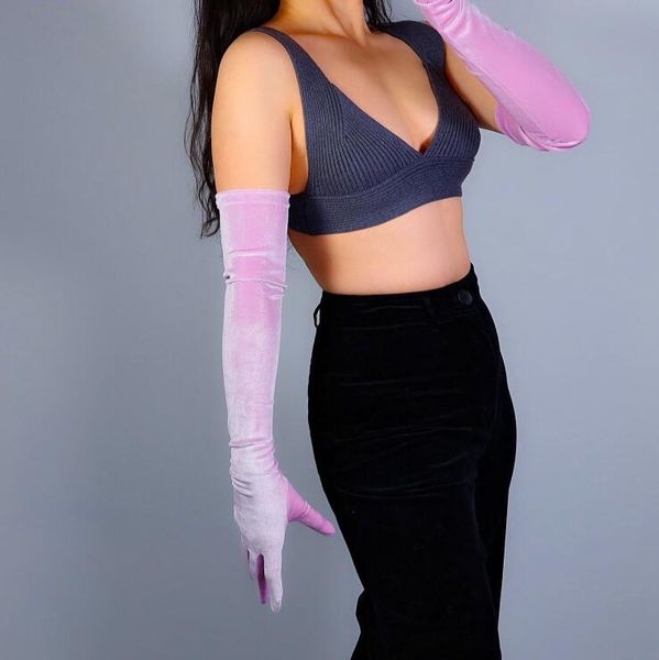 five fingers gloves women' elegant elastic velvet long female purple color pleuche party driving glove 60cm r2755, Blue;gray
five fingers gloves women' elegant elastic velvet long female purple color pleuche party driving glove 60cm r2755, Blue;gray