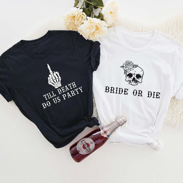 women's t-shirt bride or die till death do us party gothic squad girls tshirt boho summer bachelorette bridesmaids skull tee top, White
women's t-shirt bride or die till death do us party gothic squad girls tshirt boho summer bachelorette bridesmaids skull tee top, White