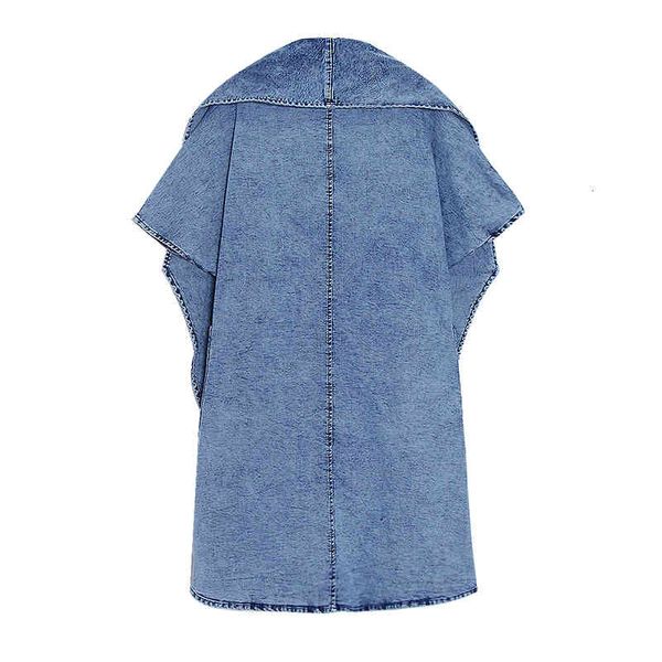 patchwork pocket denim trench for women v neck half sleeve casual loose jacket female fashion clothing, White
patchwork pocket denim trench for women v neck half sleeve casual loose jacket female fashion clothing, White