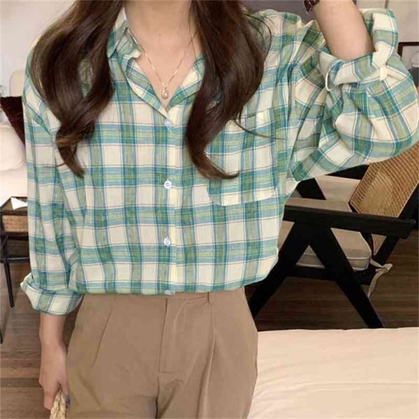 women's blouses & shirts brief plaid lapel sunscreen bf all-match elegant geometric office lady ol girls loose femme casual to, White
women's blouses & shirts brief plaid lapel sunscreen bf all-match elegant geometric office lady ol girls loose femme casual to, White