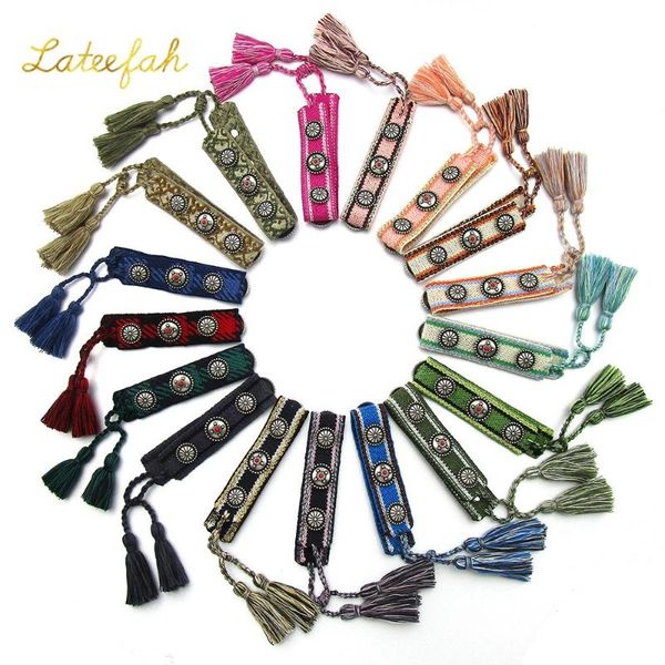 charm bracelets adjustable fabric design rivet bracelet vintage handmade rope tassel friendship for women men gifts, Golden;silver
charm bracelets adjustable fabric design rivet bracelet vintage handmade rope tassel friendship for women men gifts, Golden;silver
