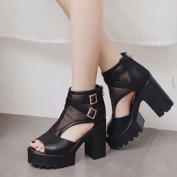 dress shoes summer female mesh breathable sandals waterproof platform fish mouth pumps women casual ladies high documentary, Black
dress shoes summer female mesh breathable sandals waterproof platform fish mouth pumps women casual ladies high documentary, Black