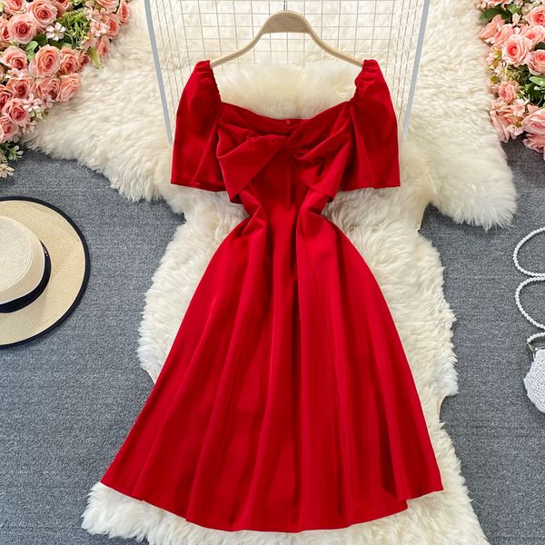 square collar bow mini dress women elegant short sleeve high waist a-line robe sweet female vestidos summer 2021 new, Black;gray
square collar bow mini dress women elegant short sleeve high waist a-line robe sweet female vestidos summer 2021 new, Black;gray