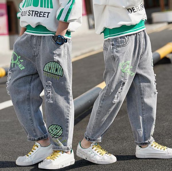 jeans boy baby spring casual all-match denim trousers kids letter printing ripped loose children's pants, Blue
jeans boy baby spring casual all-match denim trousers kids letter printing ripped loose children's pants, Blue