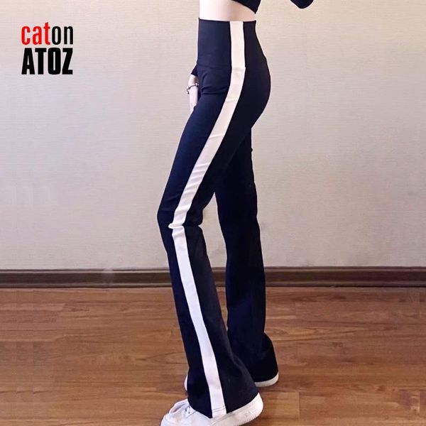 women's pants & capris catonatoz 2568 fashion black high-rise slim micro flared trousers and white patchwork striped stretch, Black;white
women's pants & capris catonatoz 2568 fashion black high-rise slim micro flared trousers and white patchwork striped stretch, Black;white