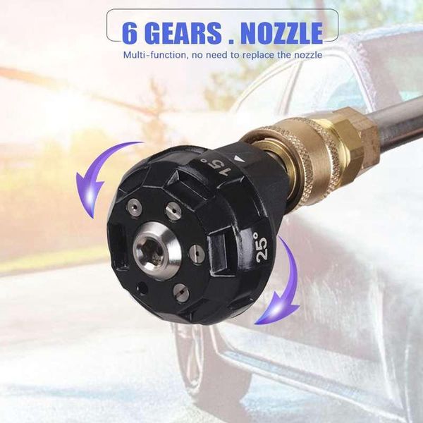 pressure washer 6 in 1 spray nozzle adjustable 1/4 inch quick connect 4000 psi water gun & snow foam lance
pressure washer 6 in 1 spray nozzle adjustable 1/4 inch quick connect 4000 psi water gun & snow foam lance