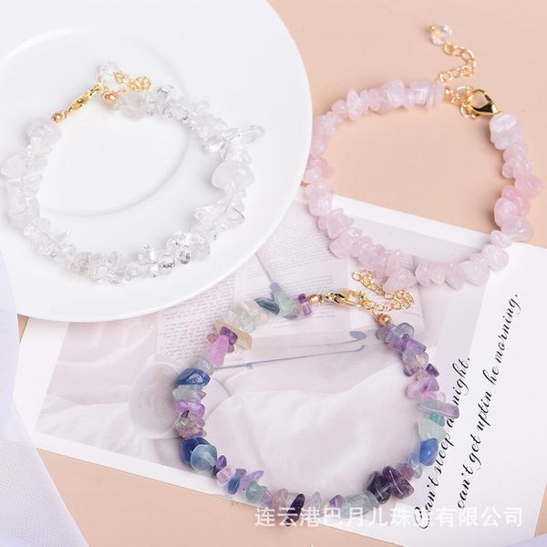beaded, strands fluorite crystal gravel bracelet summer fresh single circle simple ins wind, Black
beaded, strands fluorite crystal gravel bracelet summer fresh single circle simple ins wind, Black