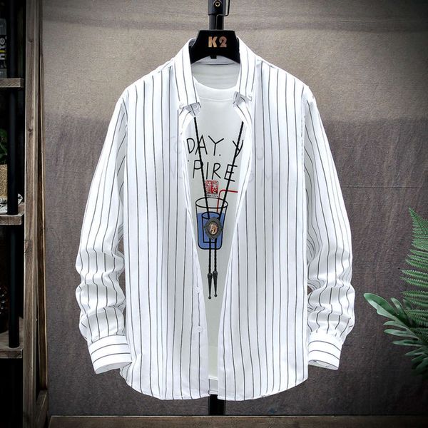 men's casual shirts shirt spring and autumn long sleeve trend handsome striped student casual inch coat nvry erd2, White;black
men's casual shirts shirt spring and autumn long sleeve trend handsome striped student casual inch coat nvry erd2, White;black