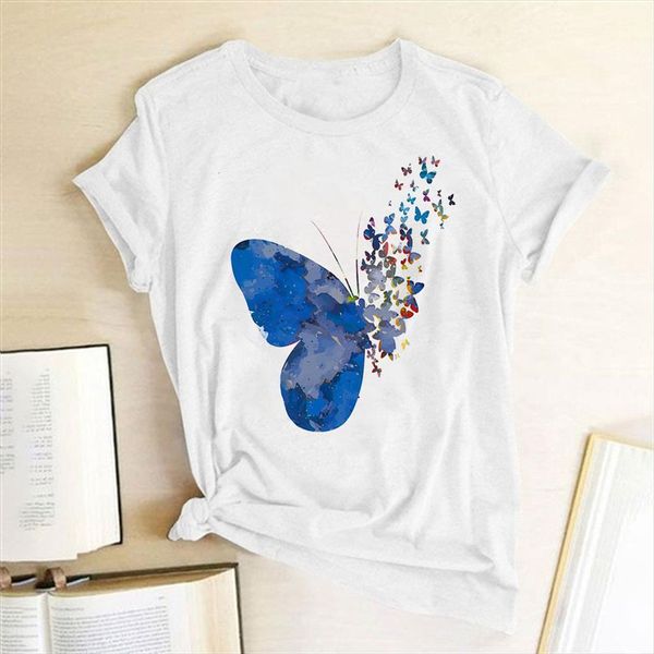 butterfly print short sleeve womens t shirt o neck loose summer harajuku woman tshirts tees ladies camisas de mujer, White
butterfly print short sleeve womens t shirt o neck loose summer harajuku woman tshirts tees ladies camisas de mujer, White