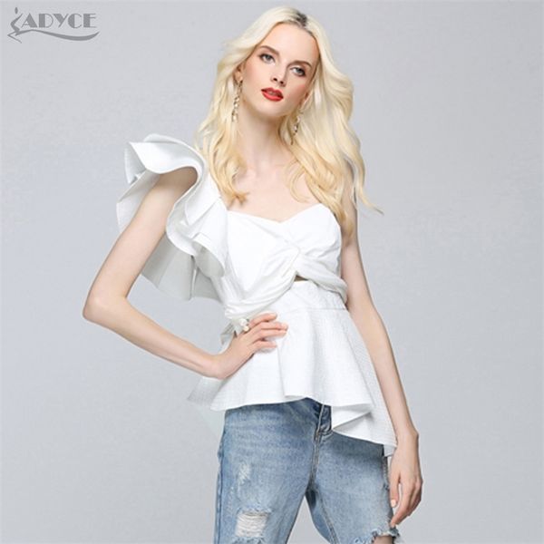 fashion summer runway white women one shoulder ruffles strapless short nightclub wear crop 210507
fashion summer runway white women one shoulder ruffles strapless short nightclub wear crop 210507