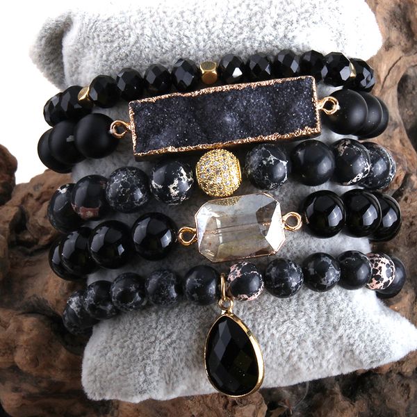 rh new designer empire stones beaded bracelet natural stone dorp charms 5pc bracelets sets for women jewelry dropships, Black
rh new designer empire stones beaded bracelet natural stone dorp charms 5pc bracelets sets for women jewelry dropships, Black