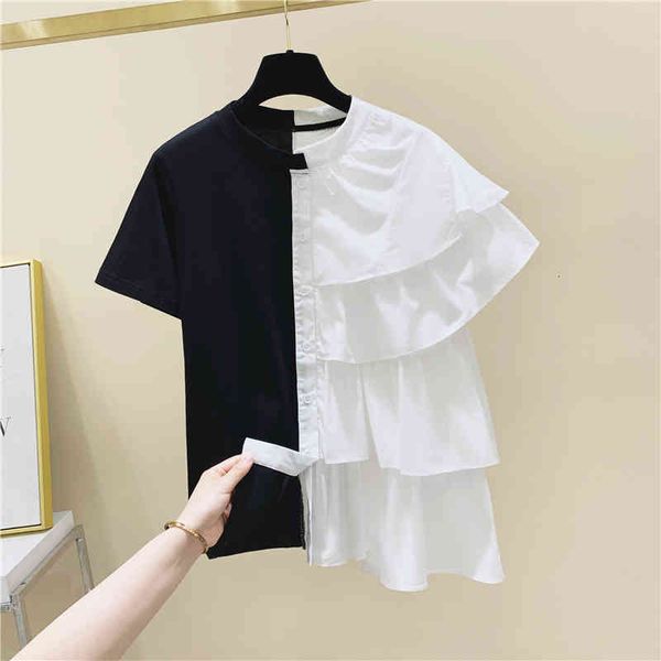 t shirt focus contrast ruffles women's short sleeve t-shirt female summer korean version loose t shirt ladies fashion blusas, White
t shirt focus contrast ruffles women's short sleeve t-shirt female summer korean version loose t shirt ladies fashion blusas, White