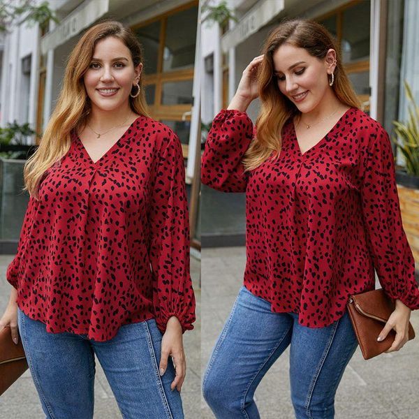 women plus size lantern sleeves loose v-neck pleated flowy tunic leopard dot printed asymmetric pullover blous women's blouses & s, White
women plus size lantern sleeves loose v-neck pleated flowy tunic leopard dot printed asymmetric pullover blous women's blouses & s, White