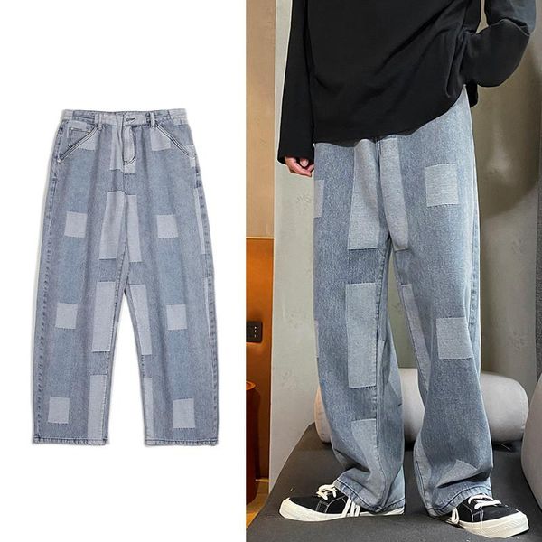 men's jeans erenejian fashion baggy hip hop joggers loose fit hi street harajuku denim pants trousers plaid spring autumn, Blue
men's jeans erenejian fashion baggy hip hop joggers loose fit hi street harajuku denim pants trousers plaid spring autumn, Blue